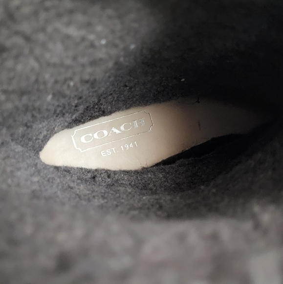 COACH Maryann Rabbit Fur Suede Boots Brown Beaded Trim Pom Pom Ties 8 - Picture 11 of 11